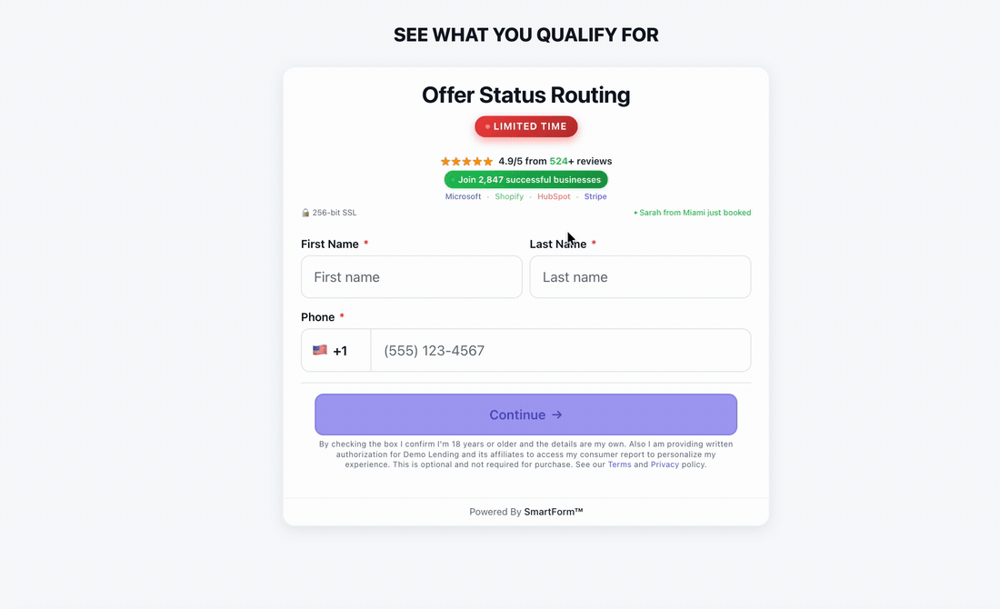 Approved offer status routing opening the calendar